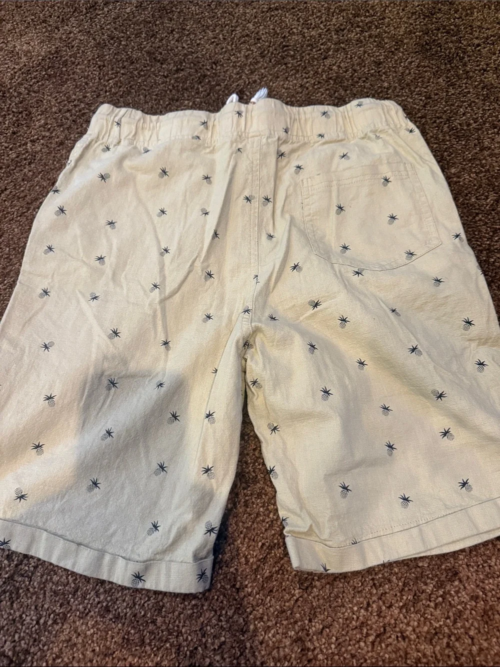 Men's Beige Palm-Print Shorts